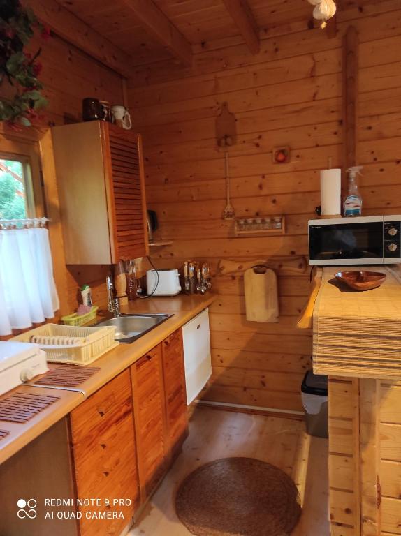 Kuchyň nebo kuchyňský kout v ubytování Chatki Saturnina i pokoje