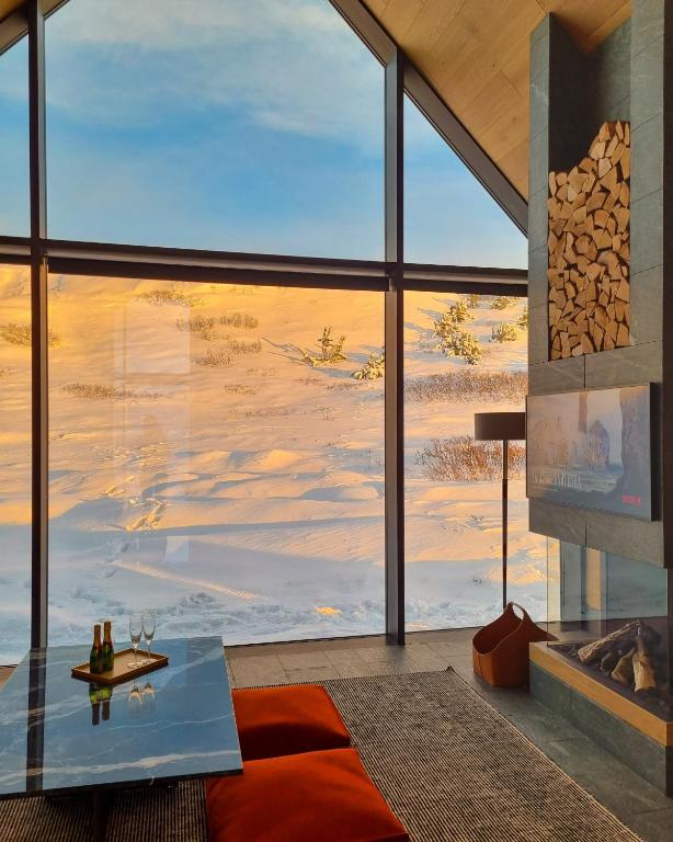 Posezení v ubytování Iceland Lakeview Retreat