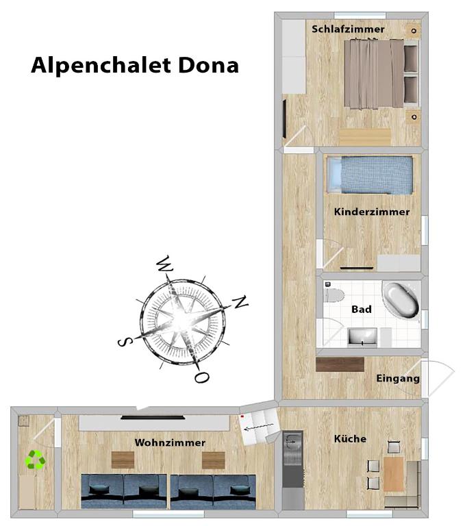 Půdorys ubytování Alpenchalet Dona