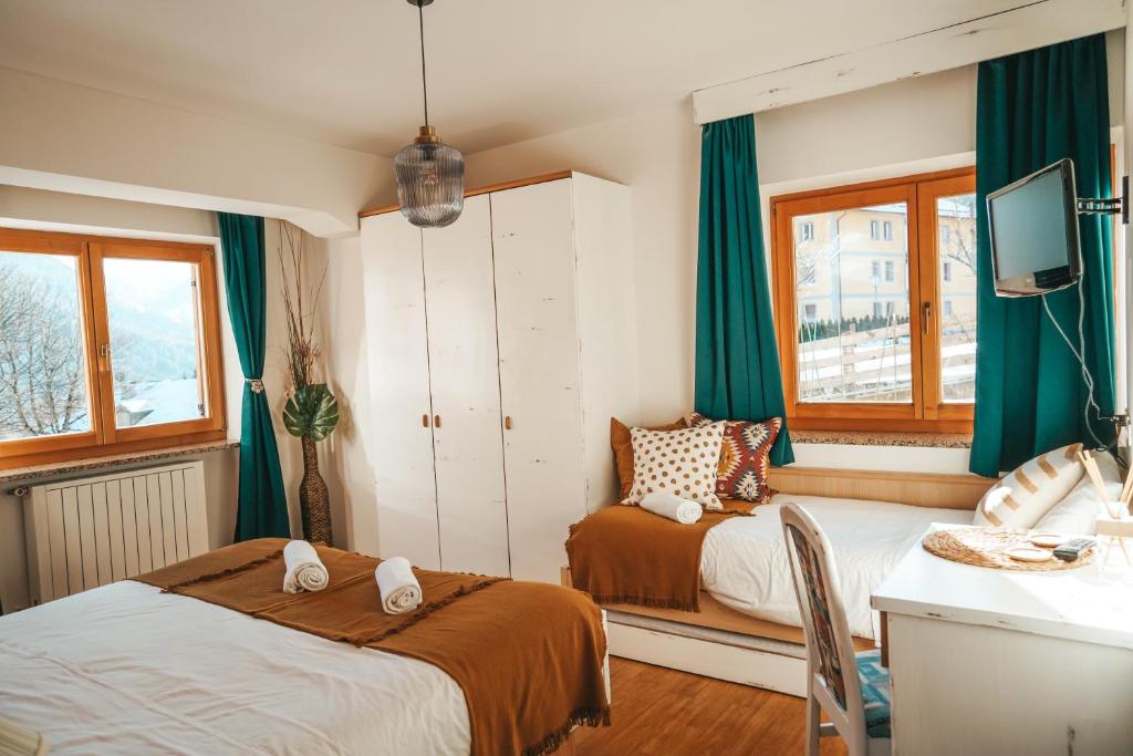 Cama o camas de una habitación en Casa di Franz