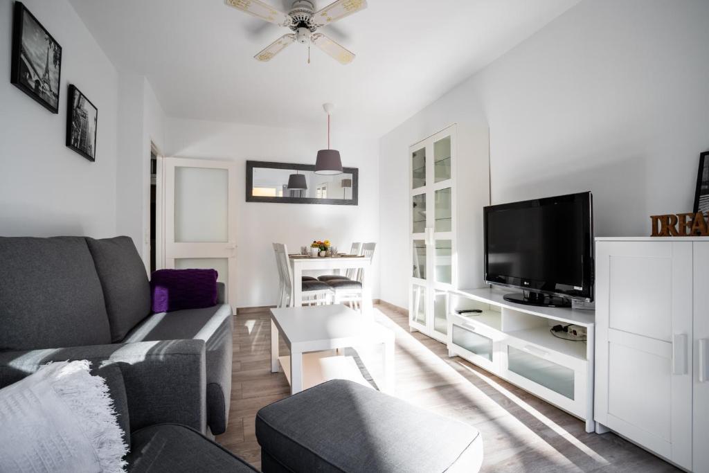 Televízia a/alebo spoločenská miestnosť v ubytovaní Sur Suites Perla 6-4