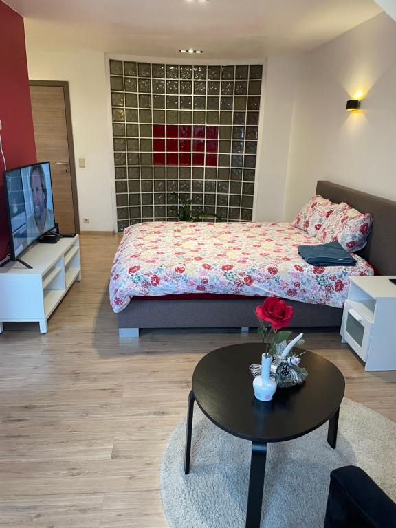 Postel nebo postele na pokoji v ubytování B&B groot-bijgaarden center