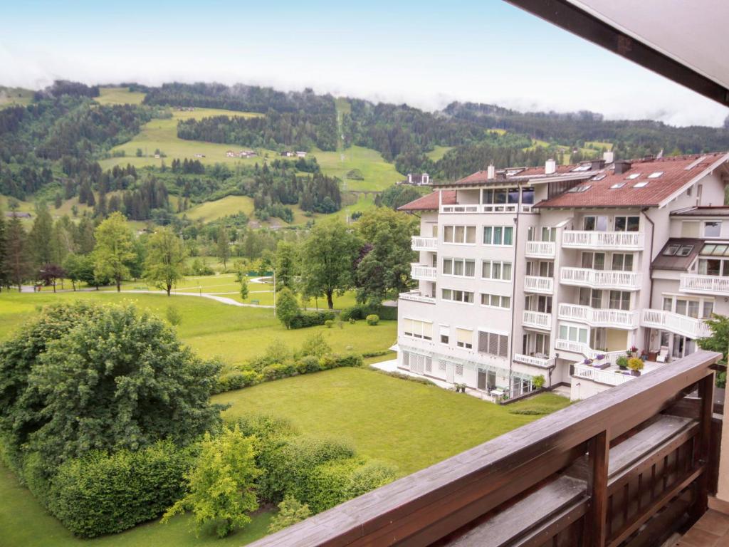 a view from the balcony of a large white building at Apartment Rose by Interhome in Bad Hofgastein