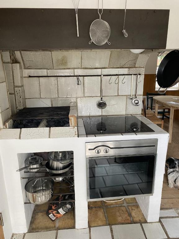 Kuchyň nebo kuchyňský kout v ubytování byhus centralt i bogense