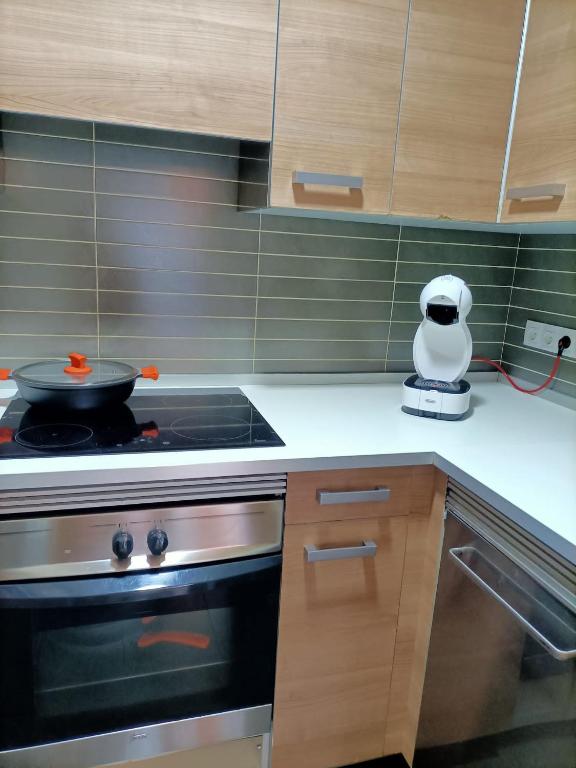Kuchyň nebo kuchyňský kout v ubytování Relájate en Ramales de la Victoria, apartamento con piscina y parking