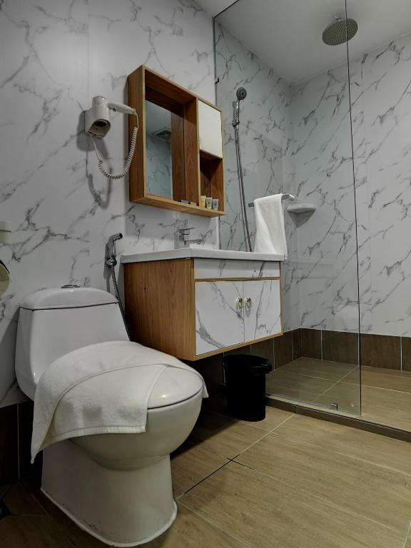 Koupelna v ubytování Hotel 17