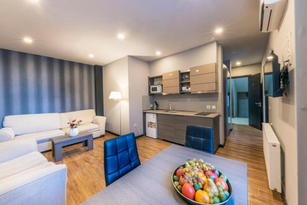 Kuchyň nebo kuchyňský kout v ubytování Sani Apart Hotel