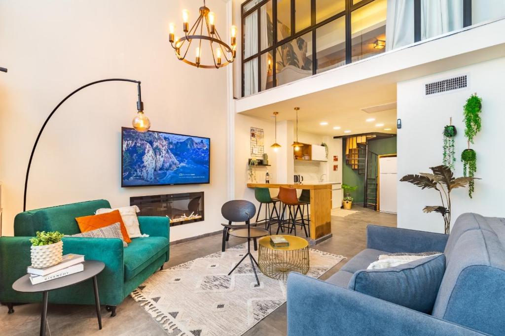Posezení v ubytování Mamilla View- Suites & Apt Hotel