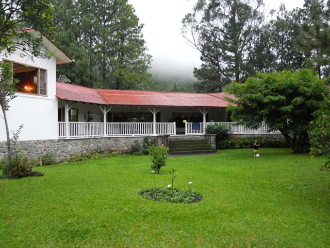 a house with a green yard with a building at Casa Romero - A cozy tradition in Boquete