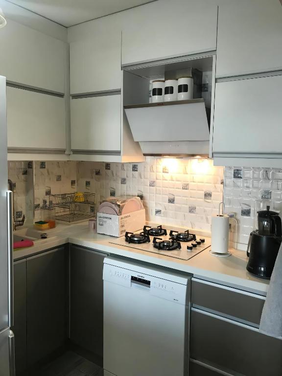 Kuchyň nebo kuchyňský kout v ubytování Syonte Lift Apartment