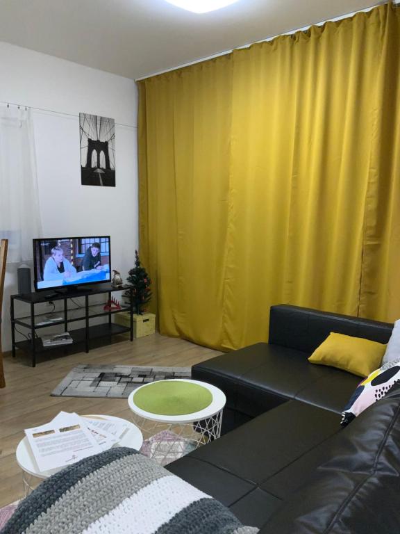 TV a/nebo společenská místnost v ubytování Apartmány Tylovice