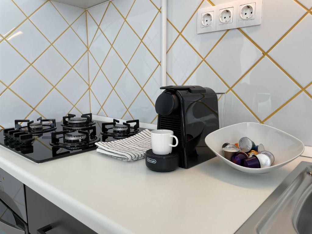 Kuchyň nebo kuchyňský kout v ubytování Balaton City Apartment