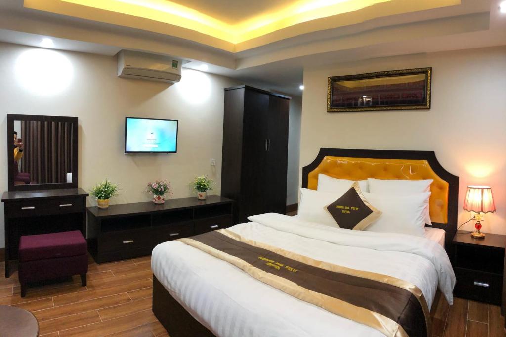 Postel nebo postele na pokoji v ubytování Sapa Odyssey Hostel