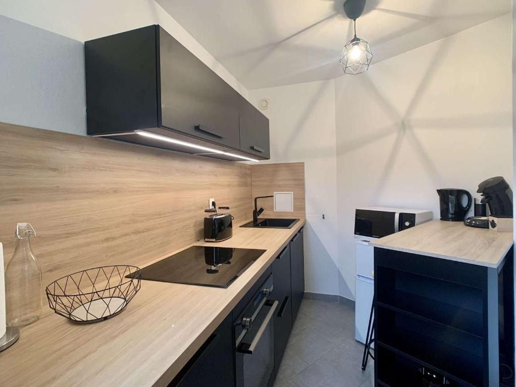 Kuchyň nebo kuchyňský kout v ubytování Charmant studio centre ville de Mutzig