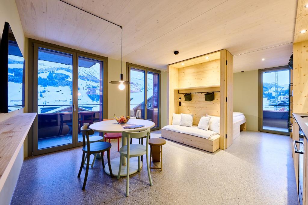Posezení v ubytování Apart Hotel Adelboden am Dorfplatz