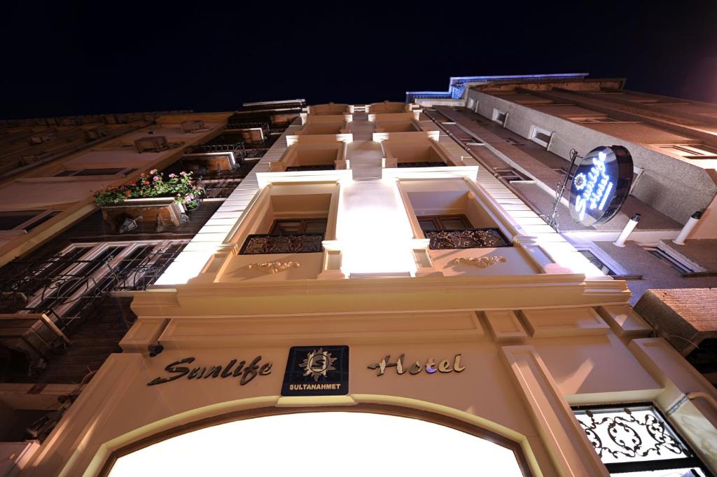 a view of a building at night at Sunlife Oldcity in Istanbul