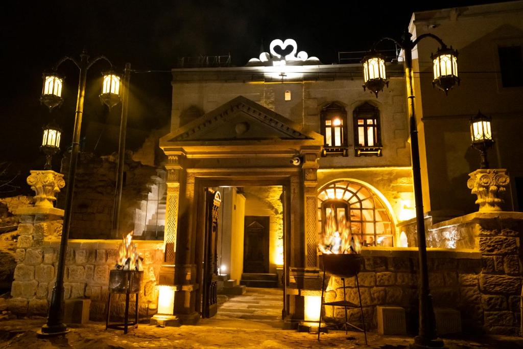 an entrance to a building at night at Love Bells Cappadocia in Nevsehir