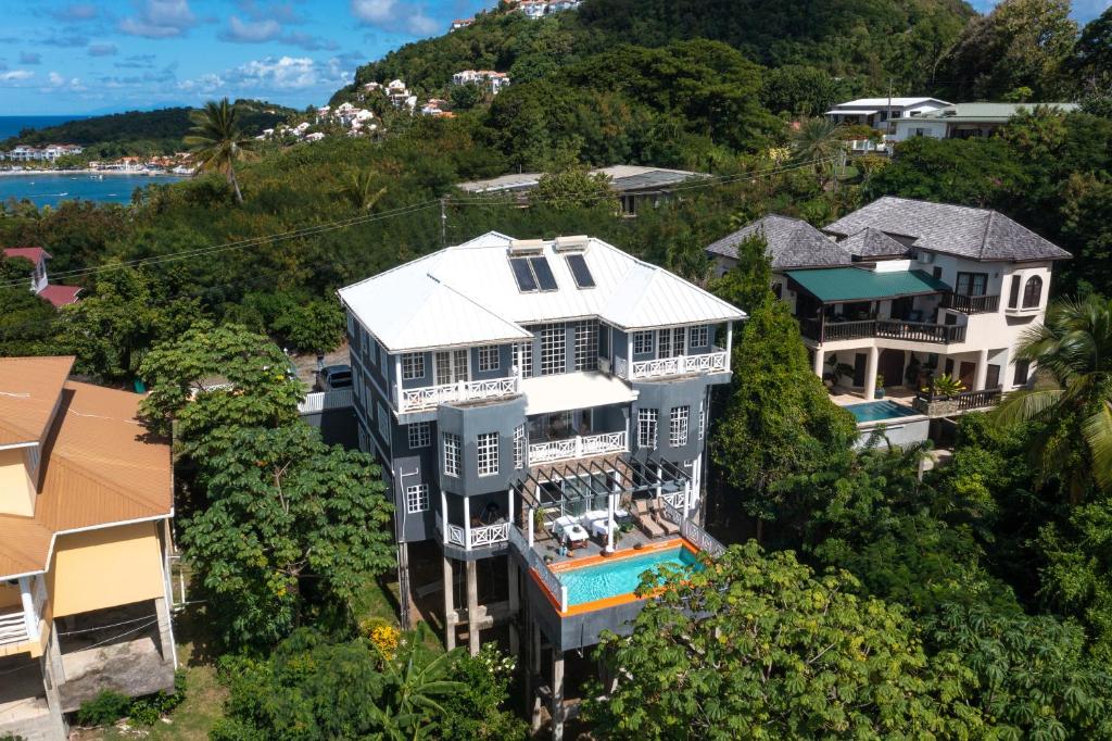 an aerial view of a house at Villa Thompson in Gros Islet