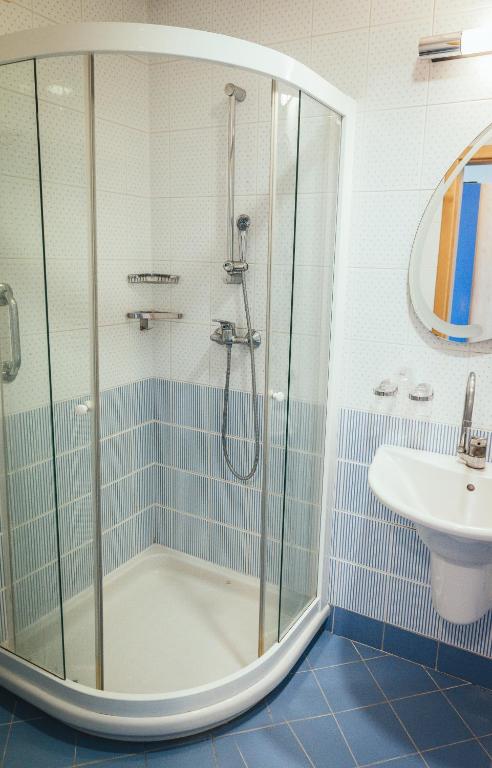 Koupelna v ubytování Hotel Delfin