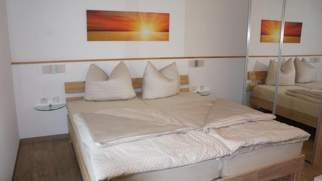 Postel nebo postele na pokoji v ubytování Spreeparadies-Semisch