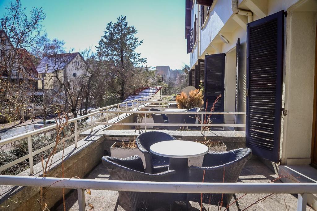Balkón nebo terasa v ubytování Hotel Perce Neige
