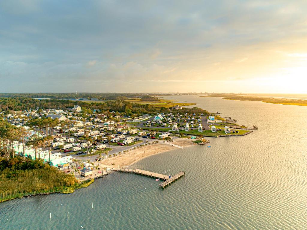 an aerial view of a resort on the water at Sun Outdoors Ocean City in Ocean City