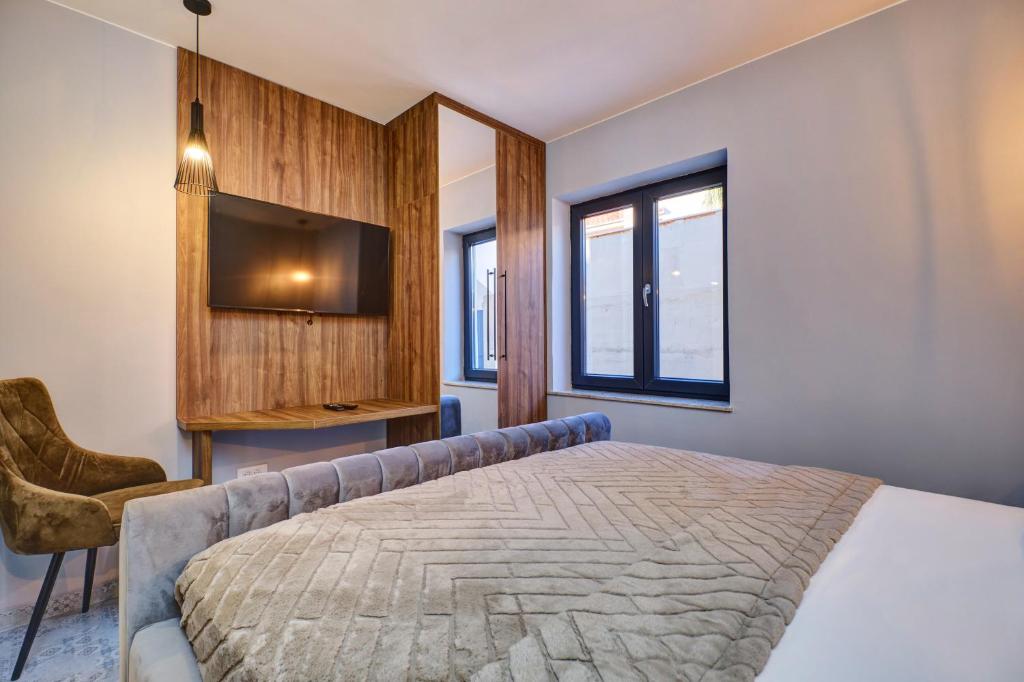 Posteľ alebo postele v izbe v ubytovaní Luxury apartments
