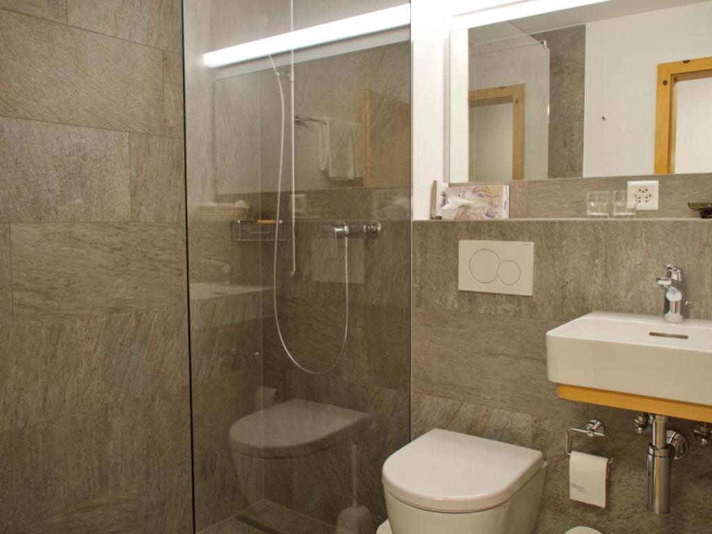 Koupelna v ubytování Hotel Saluver