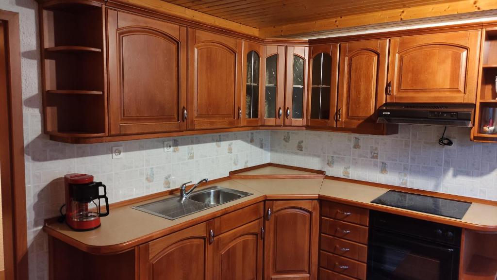 Kuchyň nebo kuchyňský kout v ubytování Alp House