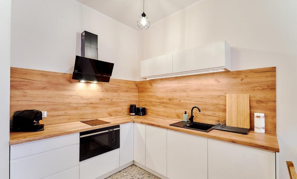 Kuchyňa alebo kuchynka v ubytovaní LAGUNA Apartament Polanica Residence 5