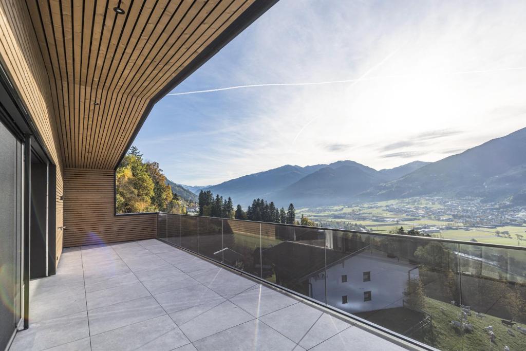 a balcony with a view of the mountains at Perfect Lodgings Panorama in Hart im Zillertal
