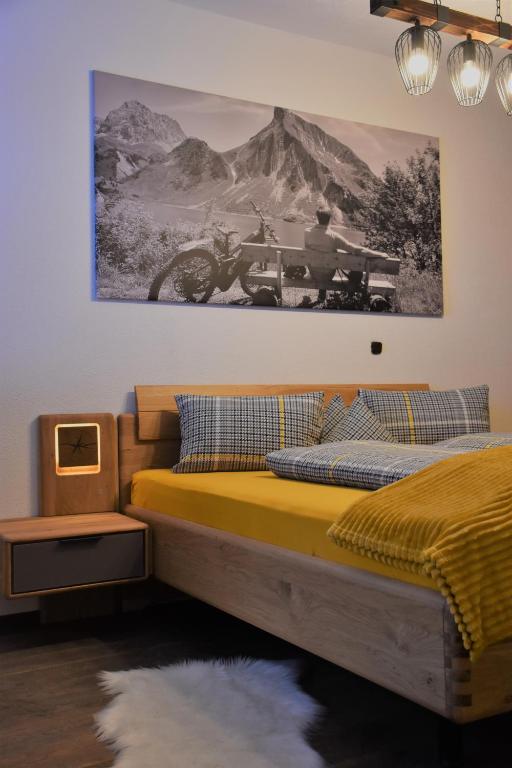 Postel nebo postele na pokoji v ubytování K-Appartements Klösterle
