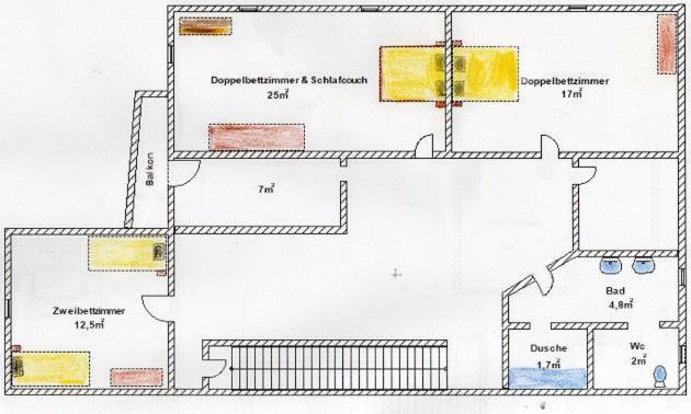 Plán poschodí v ubytovaní Ferienhaus "frainerei"