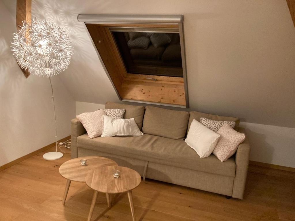 Posezení v ubytování Ferienwohnung Burg Murten