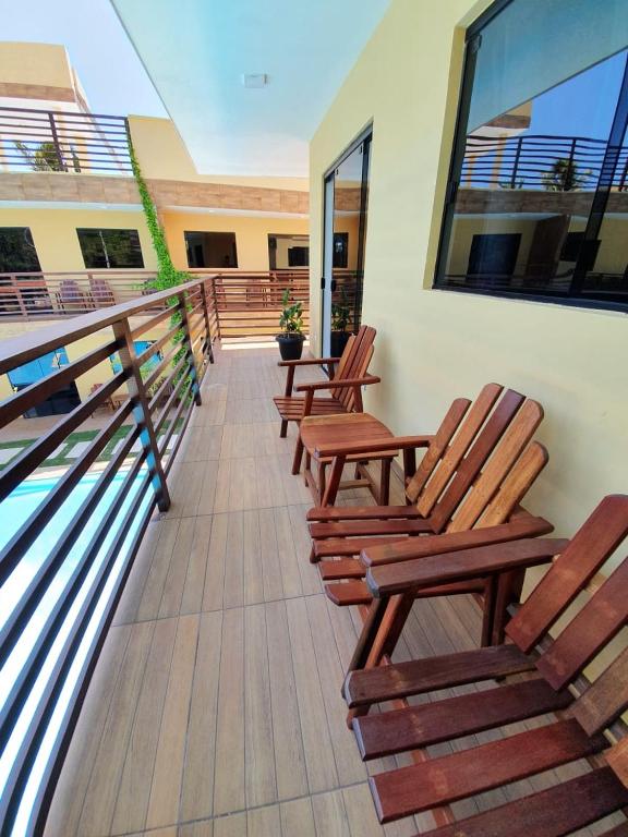 Balkón nebo terasa v ubytování Harmonia Flats