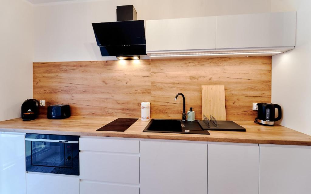 Kuchyňa alebo kuchynka v ubytovaní LAGUNA Apartament Polanica Residence 54