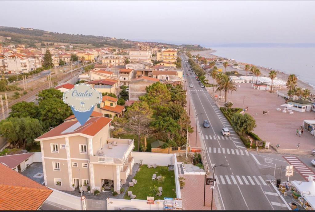 an aerial view of a city with a street at Crialesi Boutique Rooms in Falerna