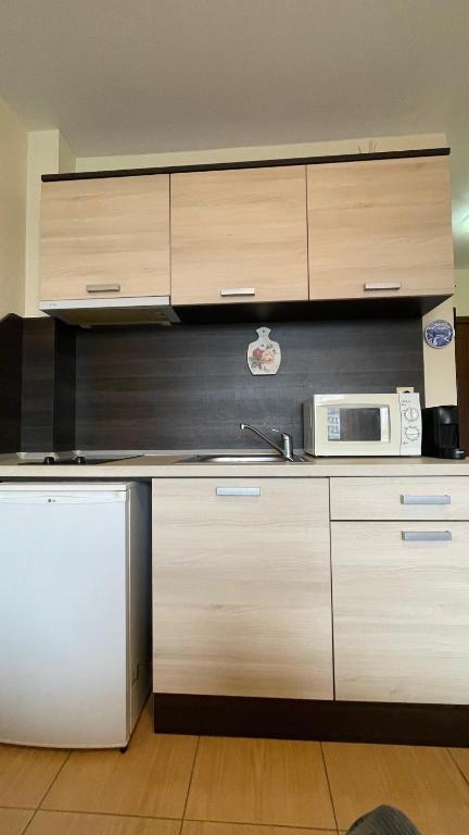 A kitchen or kitchenette at SUMMER BREEZE 406 Studio Sunny Beach