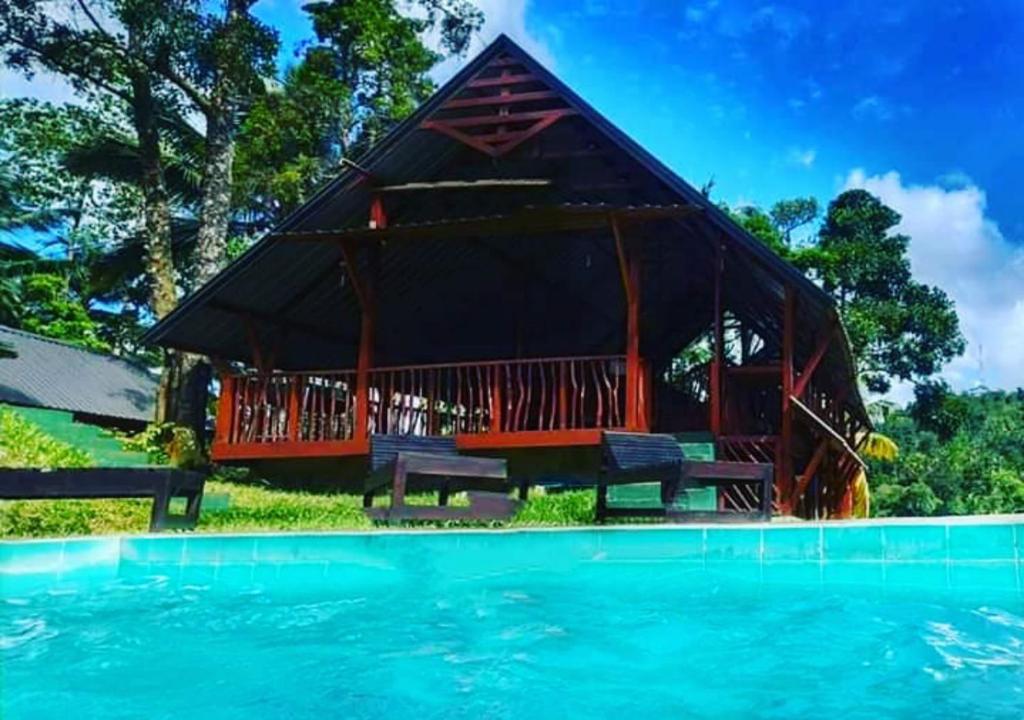 Het zwembad bij of vlak bij Cinnamon Village Sinharaja