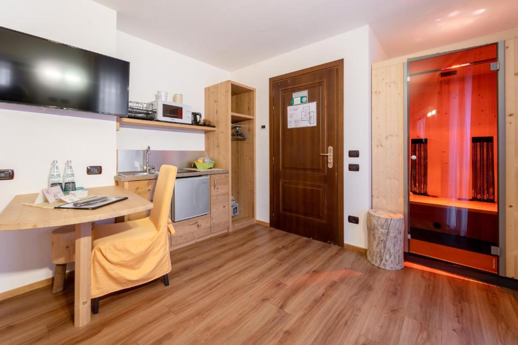 Kuchyň nebo kuchyňský kout v ubytování Albergo Negritella