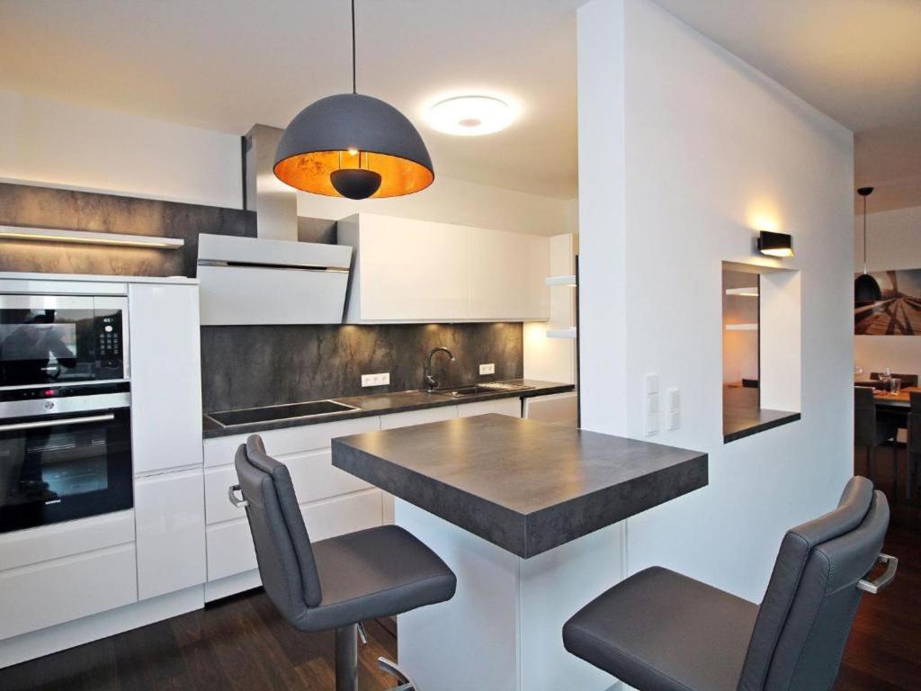 Kuchyň nebo kuchyňský kout v ubytování Ferienwohnung Donaublick mit Terrasse