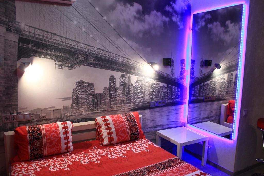 Posezení v ubytování Современная smart квартира для 3-их. чел. М.Академика Павлова , р-к Барабашова