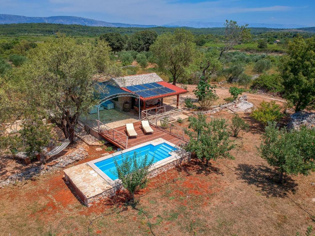 an overhead view of a house with a swimming pool at Holiday Home Marijo by Interhome in Stari Grad