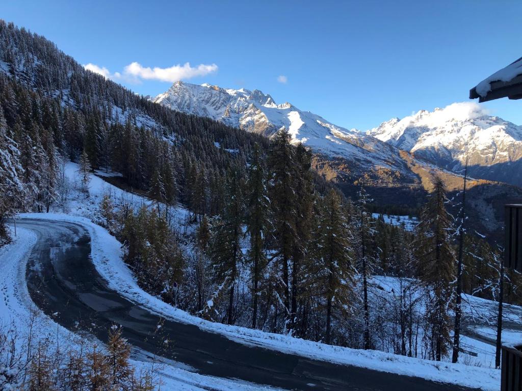 Appartement prés des pistes vue montagne 6 pers v zimě