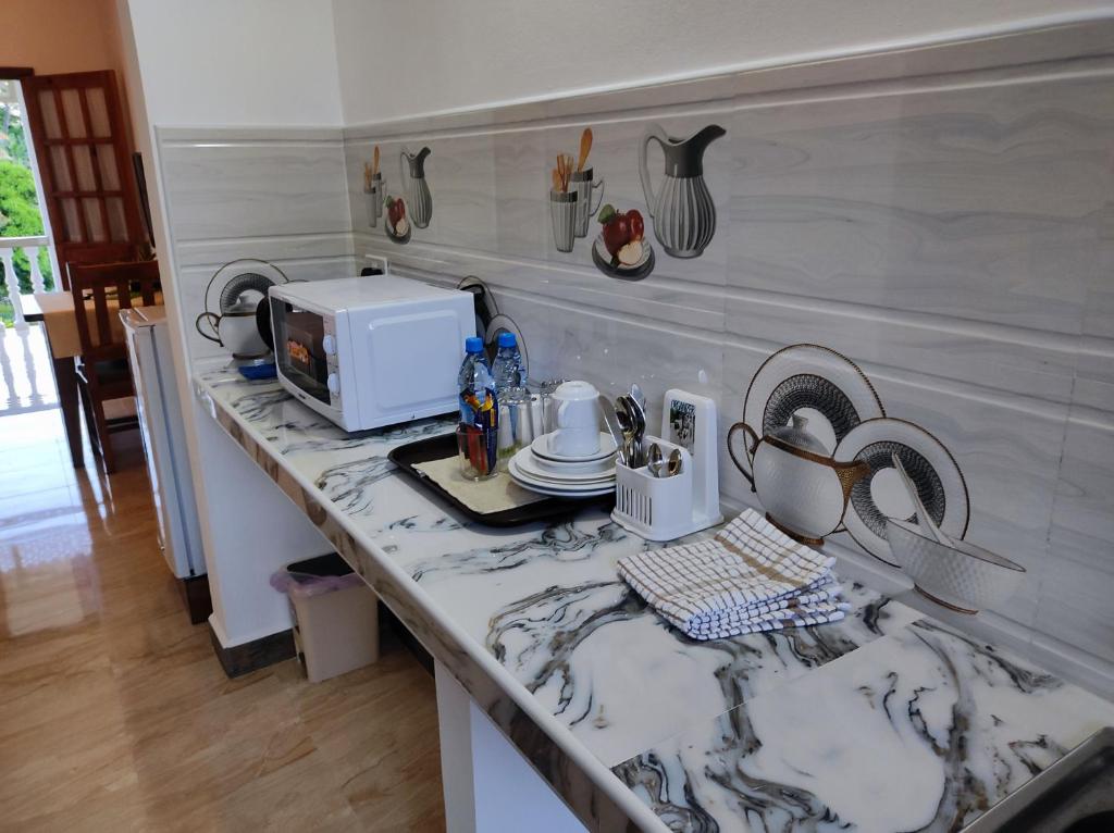 Kuchyň nebo kuchyňský kout v ubytování La Residence D'Almee Guesthouse