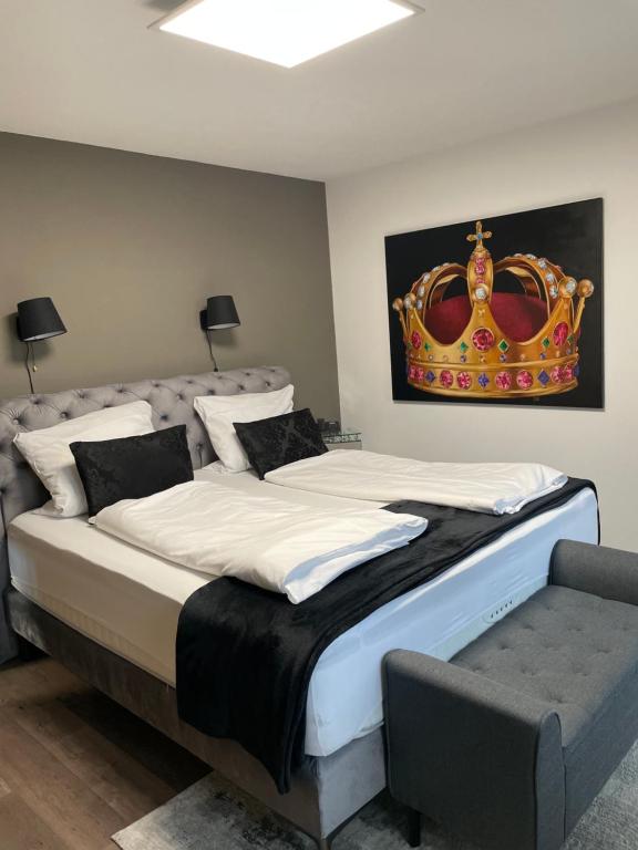 Postel nebo postele na pokoji v ubytování Hotel Il David