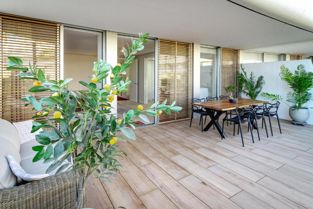 A patio or other outdoor area at TE- Luxury resort, front line beach, families only