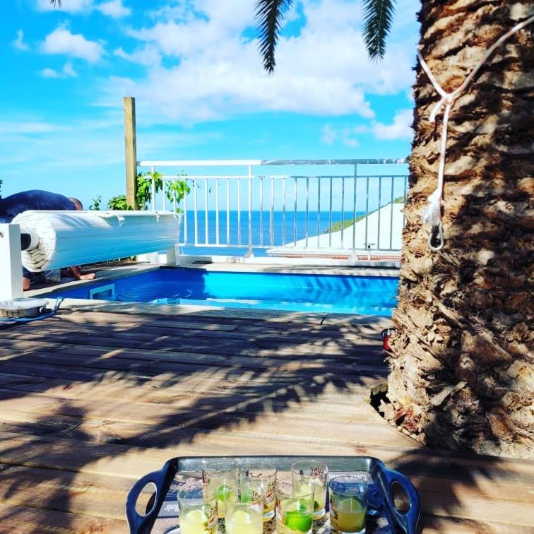 Bazén v ubytování Rose Phœnix rez-de-jardin piscine et vue mer nebo v jeho okolí