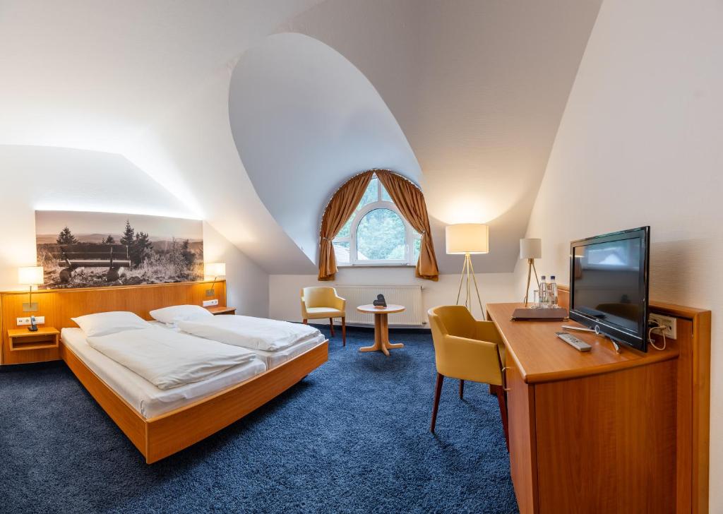 Voodi või voodid majutusasutuse Hotel-Gasthof Hüttensteinach toas