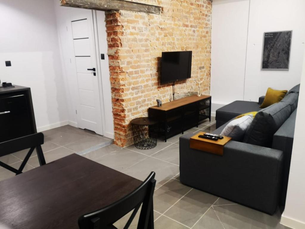 Televízia a/alebo spoločenská miestnosť v ubytovaní Apartamenty LENA 4